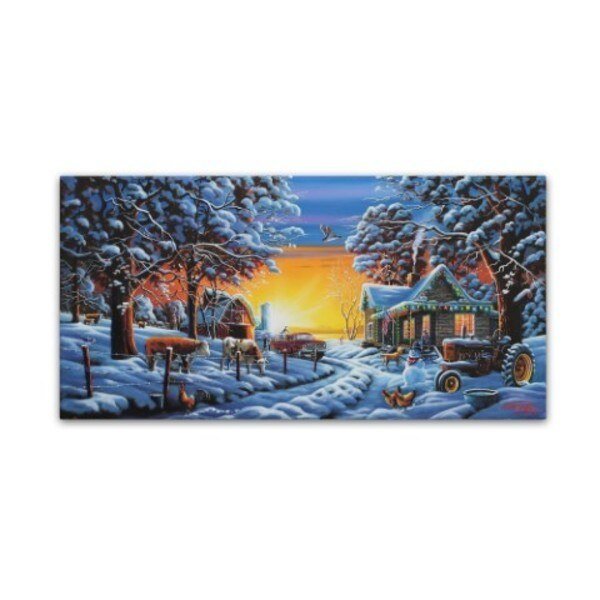 Geno Peoples 'Country Christmas' Canvas Art, 12x24, Trademark Fine Art, Mfr#: ALI19585-C1224GG